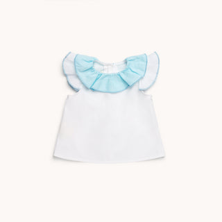 BLUSA BEBE BLANCA CUELLO VOLANTE LAGUNA