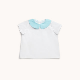 BLUSA BEBÉ BLANCA Y TURQUESA LAGUNA