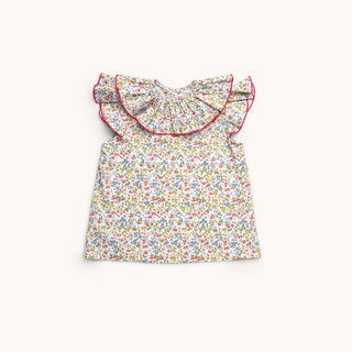 BLUSA NIÑA CUELLO FRUNCIDO CHAMBRAY